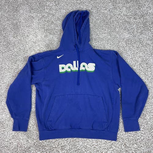 Dallas Mavericks Hoodie Men Large Blue NBA Basketball Nike Sweatshirt Retro Logo