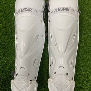 White Adult All Star Phx Series Catcher's Leg Guards (New - Medium - 15")