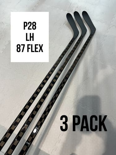Senior(3x)Left P28 87 Flex 67” ProBlackStock™ Unbranded Blackouts Pro Stock Nexus Hockey Sticks