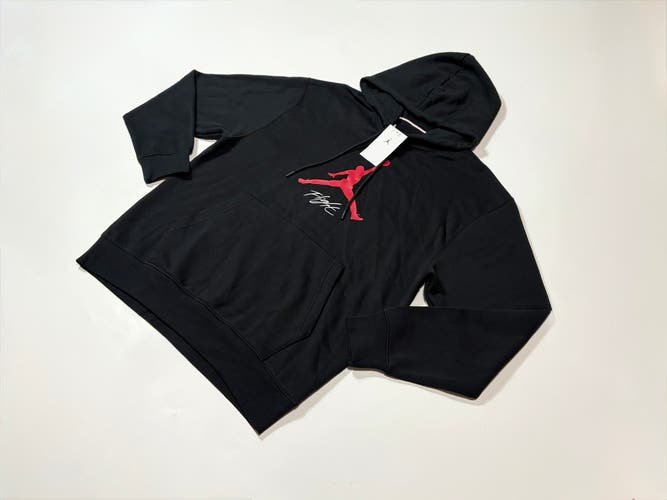 Black Men's Large Air Jordan Sweatshirt (New) classic fleece hoodie jumpman flight logo FD7545-013