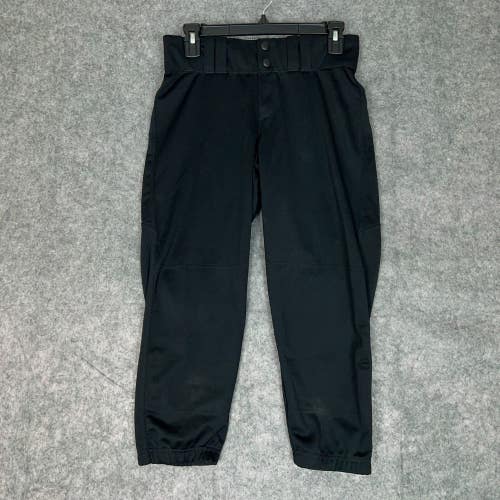 Under Armour Mens Football Pants Medium Black White Snap Button 3/4 Length ^ A27