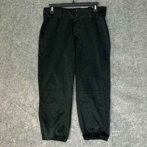Under Armour Mens Football Pants Medium Black White Snap Button 3/4 Length ^ A32