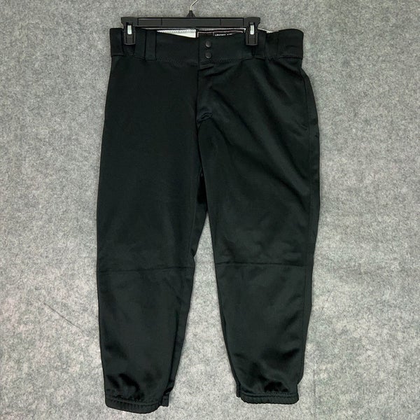 Under Armour Mens Football Pants Large Black White Snap Button 3/4 Length ^ A33