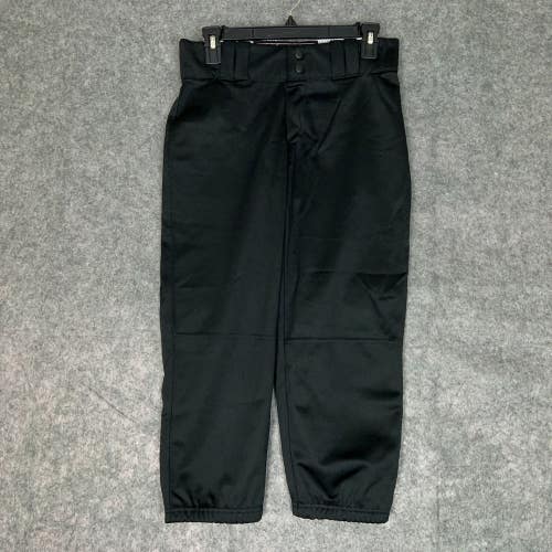 Under Armour Mens Football Pants Medium Black White Snap Button 3/4 Length ^ A34