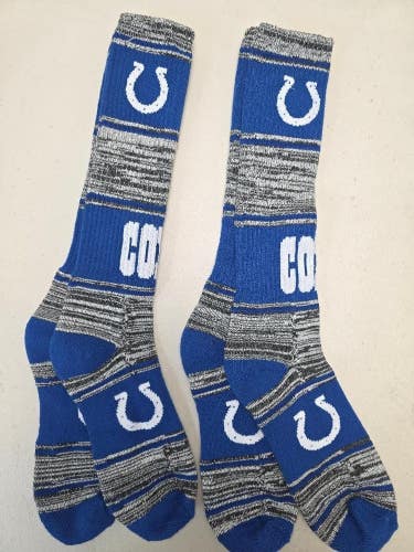 ST11 Mens Size NFL INDIANAPOLIS COLTS Lot of 2 Crew Socks MEDIUM 5-10 New