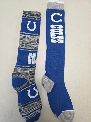 ST17 Mens Size NFL INDIANAPOLIS COLTS Lot of 2 Crew Socks MEDIUM 5-10 New