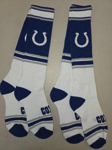 ST22 Mens Size NFL INDIANAPOLIS COLTS Lot of 2 Crew Socks MEDIUM 5-10 New
