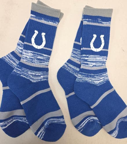 ST29 Mens Size NFL INDIANAPOLIS COLTS Lot of 2 Crew Socks MEDIUM 5-10 New