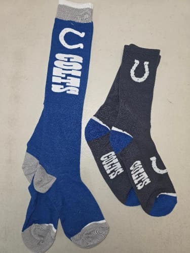 ST36 Mens Size NFL INDIANAPOLIS COLTS Lot of 2 Crew Socks MEDIUM 5-10 New