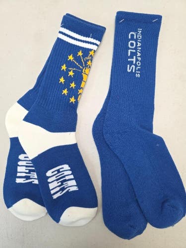 ST7 Mens Size NFL INDIANAPOLIS COLTS Lot of 2 Crew Socks LARGE 8-13 New
