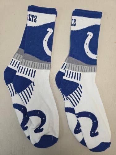 ST12 Mens Size NFL INDIANAPOLIS COLTS Lot of 2 Crew Socks LARGE 8-13 New