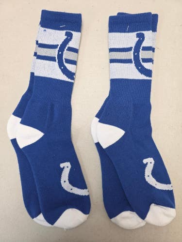 ST23 Mens Size NFL INDIANAPOLIS COLTS Lot of 2 Crew Socks LARGE 8-13 New