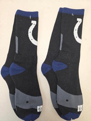 ST28 Mens Size NFL INDIANAPOLIS COLTS Lot of 2 Crew Socks LARGE 8-13 New