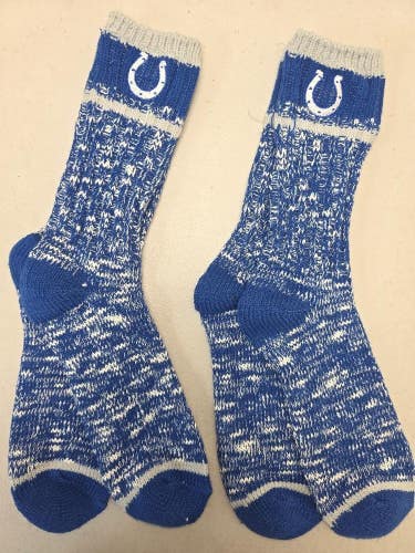 ST38 Mens Size NFL INDIANAPOLIS COLTS Lot of 2 Crew Socks LARGE 8-13 New