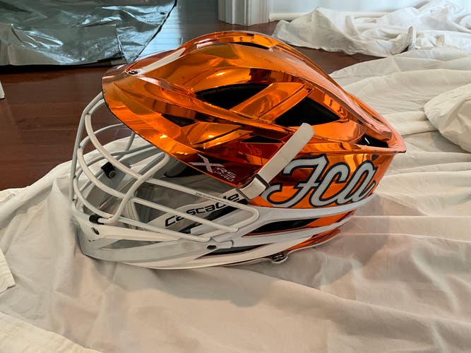 Chrome orange Cascade XRS Pro Helmet (Used) SEND OFFERS. WILLING TO NEGOTIATE!