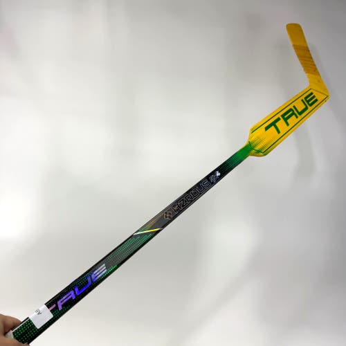Used Yellow/Green True HZRDUS 9x4 Goalie Stick | Marc Andre Fleury | AB568