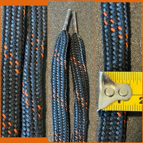 Black Orange Junior Hockey Laces Cloth 91”
