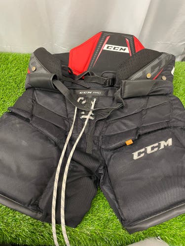 Black Senior Medium CCM Pro Hockey Goalie Pants (Used)