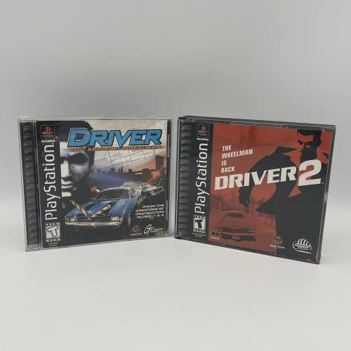 Driver 1 & 2 (Sony PlayStation 1, PS1) Bundle - CIB Complete W/ Reg Cards Tested