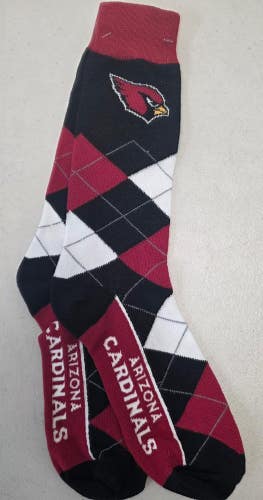 Mens NFL ARIZONA CARDINALS Argyle Socks One Size Fits Most FREE SHIPPING