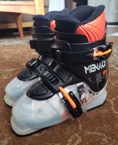KIDS 19.5 MONDO/SIZE 1-1.5 BOYS SKI BOOTS Dalbello Menace 2.0 *USED* WASHED/CLEANED