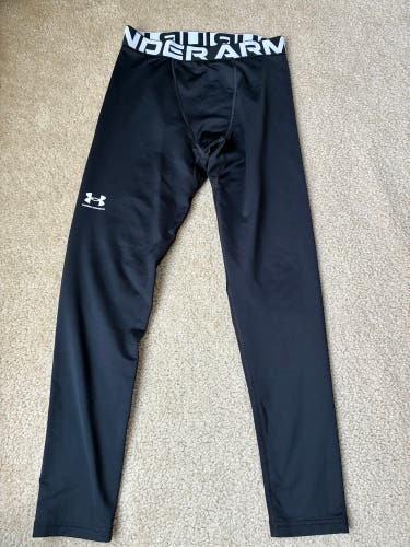 Black Youth Large Kids Unisex Under Armour Compression Leggings (Used)
