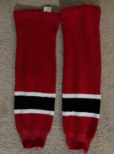 NJ Devils Red/Home Hockey Socks Intermediate Medium