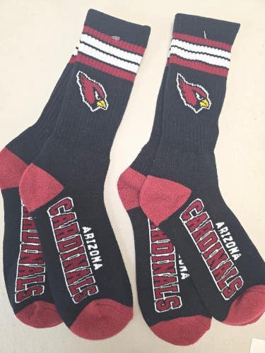 ST4 Mens NFL ARIZONA CARDINALS Crew Socks Lot of 2 Pair MEDIUM 5-10 New