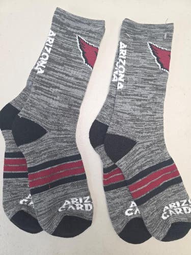 ST6 Mens NFL ARIZONA CARDINALS Crew Socks Lot of 2 Pair MEDIUM 5-10 New