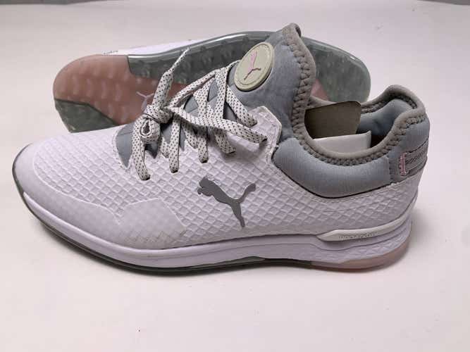 Puma ProAdapt AlphaCat Golf Shoes White Gray Pink Women's SZ 10 (376157-01)