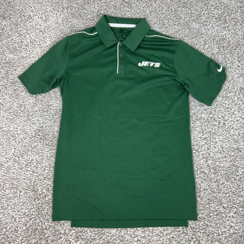 New York Jets Shirt Mens Small Green NFL Football Nike Dri Fit Polo Training Top