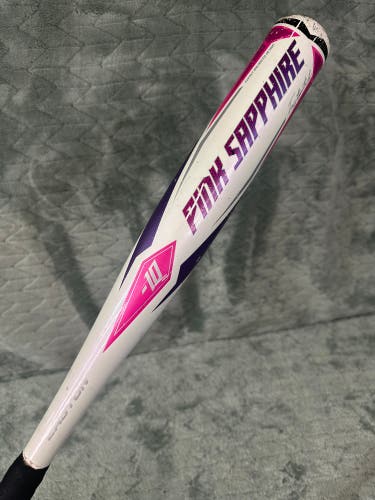 White 2022 Easton Pink Sapphire Alloy Bat (-10) Alloy 16 oz 26" (Used)