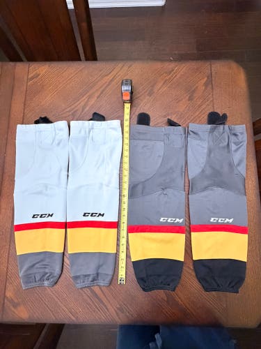 Vegas Golden Knights Gray and White Junior CCM Socks (Used) 2 Pair (home/away set) 24in