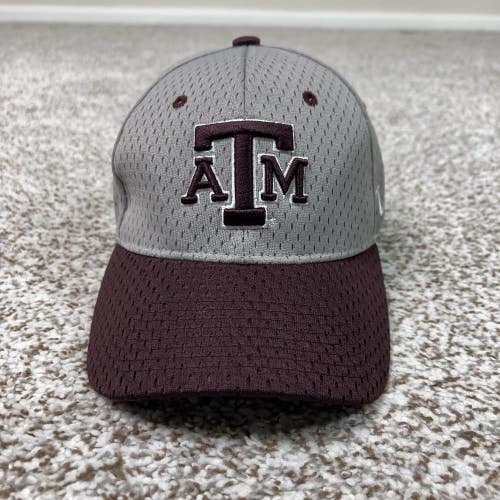 Texas A&M Aggies Hat Cap Flex Mens Medium Gray Maroon College Football Stretch