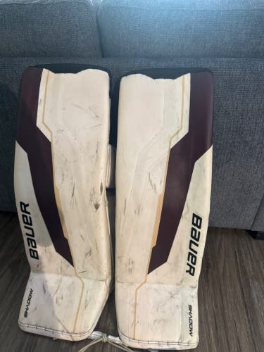 Large Bauer Supreme Shadow Goalie Leg Pads Pro Stock (Used)