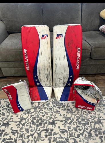 Pro Stock Used USA Bauer Hyperlite 35+1 goalie set