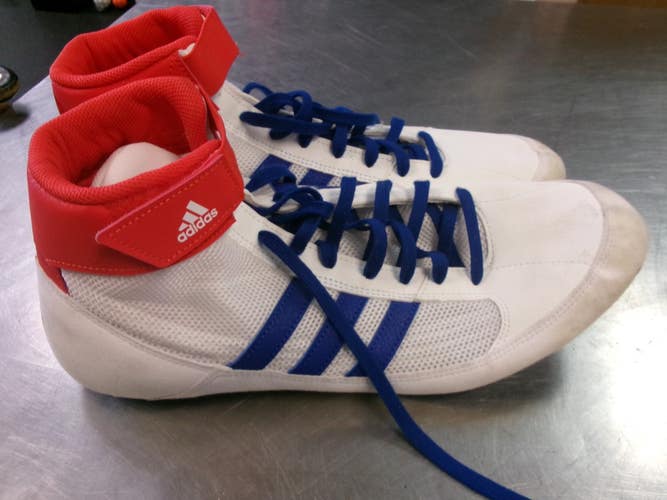 Used Adidas HVC USA Wrestling Shoes White Senior 13 11868-S000071740