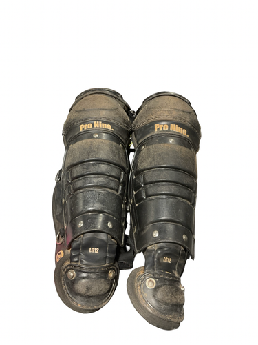 Used Pro 9 CATCHER SHIN GUARDS Catchers Leg Guards Black Junior 11834-S000056914
