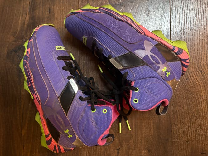 Purple Kid's 3Y (Big Kids / Youth) Youth Under Armour Bryce harper High Top Molded Cleats (Used)