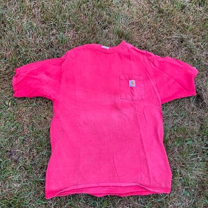 Red Medium carhartt Men's pocket Shirt (Used)