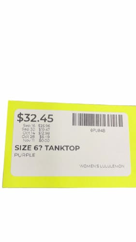Lululemon Tanktop Size 6 Purple Heathered