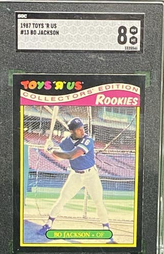 1987 Toys "R" Us Rookies Graded Bo Jackson Card #13 Slabbed Near Mint-Mt SGC 8