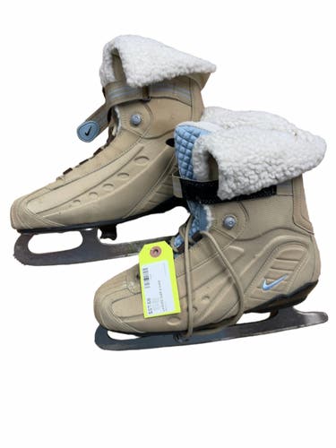 Nike Figure Skates Size 9 Women's Fleece Lined Tan