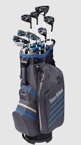 Tour Edge TE-400 Lady Edge Complete Set (12pc, Black/Blue, Cart Bag) 2025 NEW