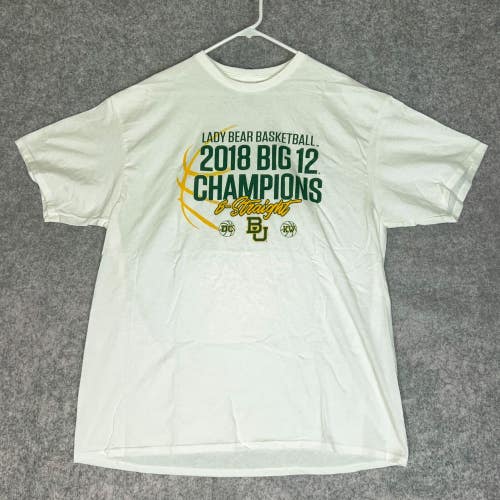 Baylor Bears Mens Shirt 2XL XXL White Green Short Sleeve NCAA Basketball Champs