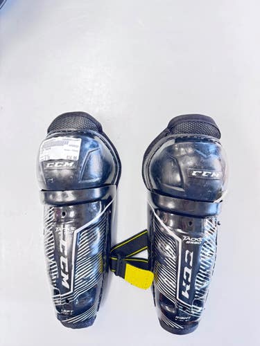 Used CCM TACKS Youth Shin Guards Black 8" 11860-S000315527