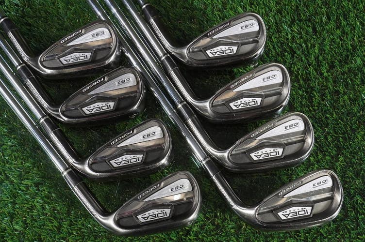 Adams Idea Black CB3 Irons Set 4-PW, GW KBS Tour 90 Stiff Flex Steel Shaft RH