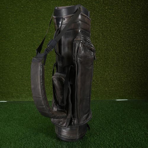 Sun Mountain Vintage Genuine Leather Carry/Sunday Golf Bag Brown / Black 4-Way