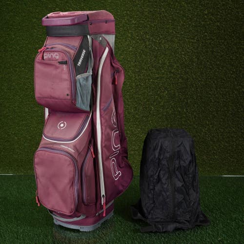 Ping Traverse G Le Cart Golf Bag Women's Purple / Pink 14-Way W/ Hood ~ Read!