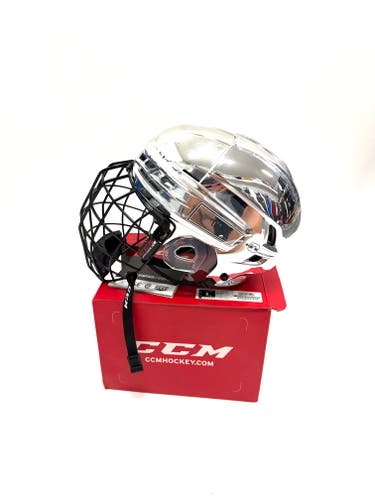 New - CCM Tacks 910 Chrome Large + Cage  - RH2254
